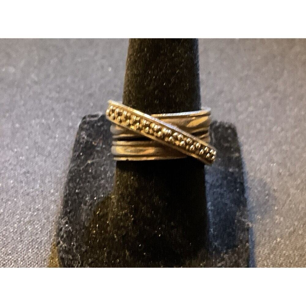 925 Sterling Silver Michael Dawkins Criss/Cross Ring Size 7